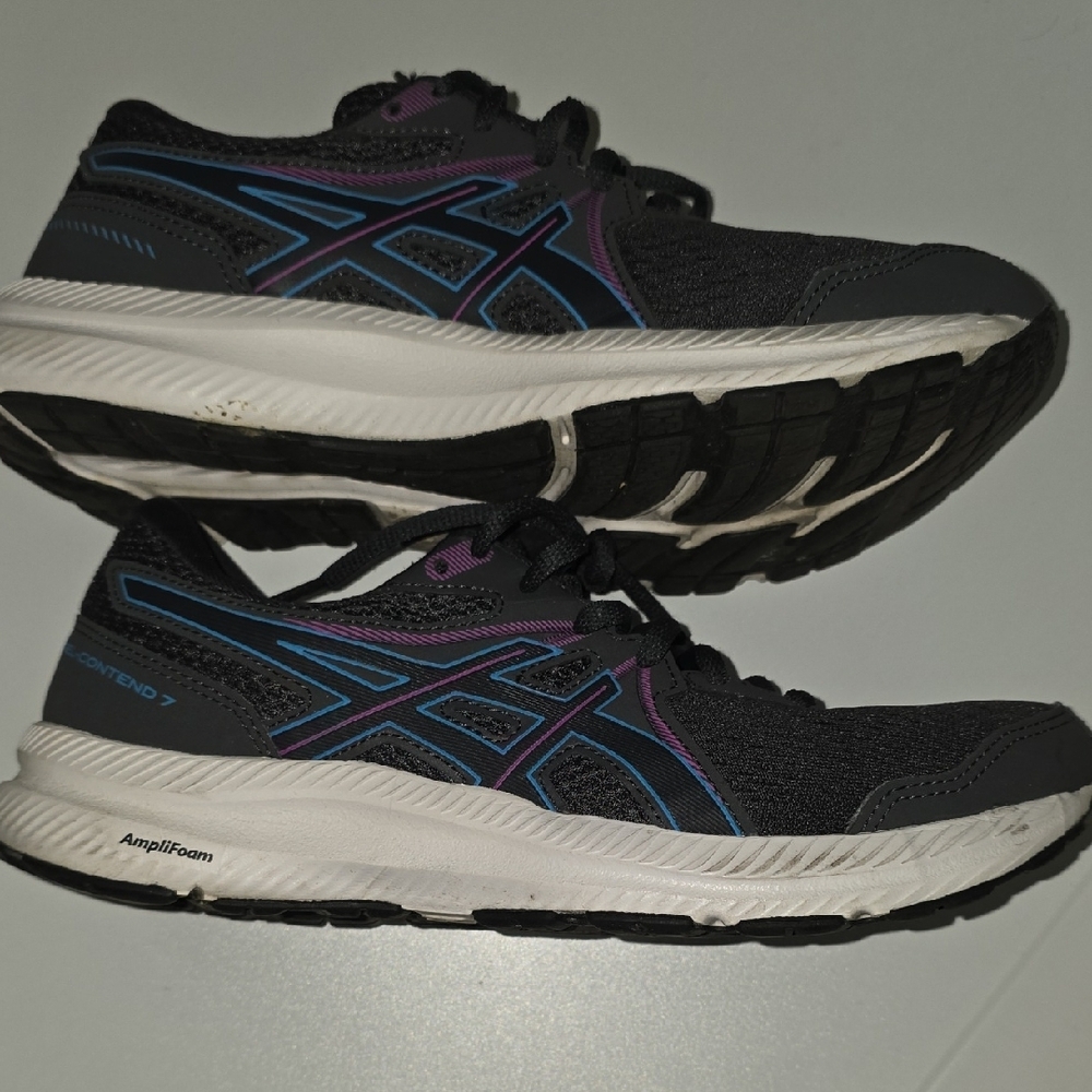ASICS Women's Black and Purple Athletic Shoes